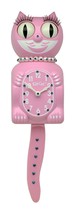 Limited Lady Kit-Cat Klock Swarovski Satin Pink Blue Zircon/Heart Jeweled Clock - £125.49 GBP