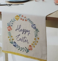 Threshold ~ HAPPY EASTER ~ 14&quot; x 72&quot; ~ 100% Cotton ~ Embroidered Table R... - €25,89 EUR