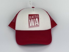 Vintage Seattle Red/white Foam, Mesh, SnapBack Trucker Farmer Hat Cap Rare - £22.99 GBP