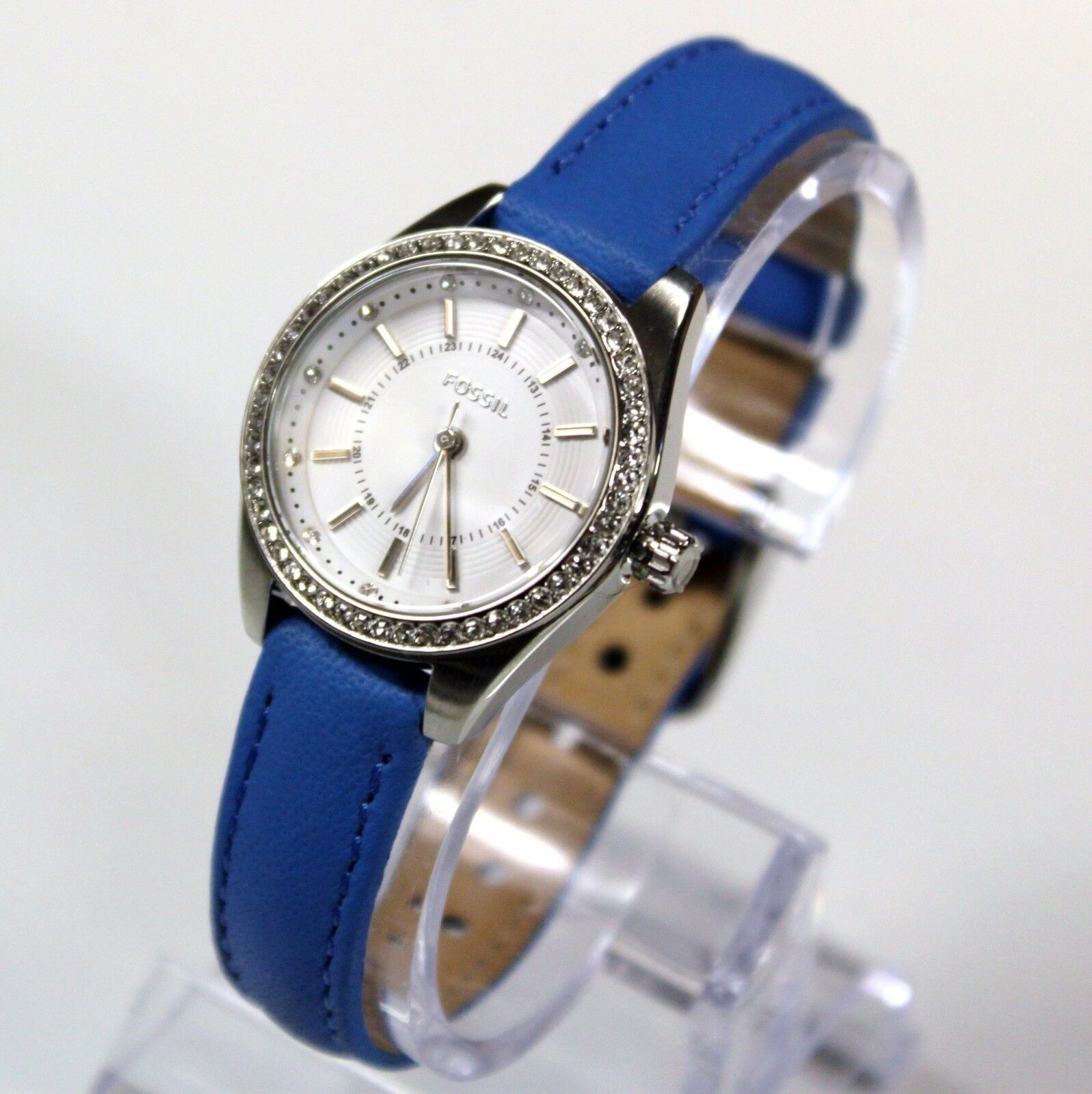 Primary image for New Fossil BQ3147 Carissa Silver Stainless Steel Dial Blue Band Women Watch