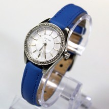 New Fossil BQ3147 Carissa Silver Stainless Steel Dial Blue Band Women Watch - $75.24