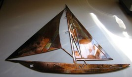 Nautical Sailboat - Metal Wall Art - Copper 30&quot; - £87.11 GBP