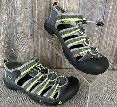 KEEN Water Shoes Unisex/Youth Size 5 Grey/Green Strappy Bungee Cord Hiking Trek - £11.90 GBP