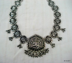 Traditional Design Sterling Silver Necklace Pendant Hindu Goddess Lakshm... - $479.16