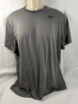 NIKE Size XL Dri Fit Running Jogger T Shirt Gray Stripe Mens - £11.18 GBP