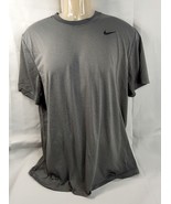 NIKE Size XL Dri Fit Running Jogger T Shirt Gray Stripe Mens - £10.78 GBP