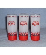 Tequila Rose 3 Tall Frosted Red Bubble Dot Shot Glasses Shooter Chaser - $16.45 CAD