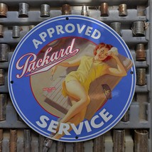 Vintage 1933 Packard Automobile Marque Approved Service Porcelain Gas-Oi... - $125.00