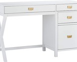 White Modern Classic Side Storage Sadie Desk - $524.99