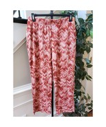 Stan Herman Red White Chevron Lounge Pants Size L Stretch Pull-On Soft Knit - $24.75