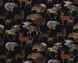 Cotton Scenic Woodland Animals Bears Deer Moose Fabric Print by Yard D47... - $13.95