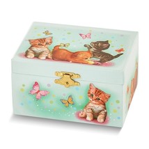 Children&#39;s Cat Themed Musical Jewelry Box with Mirror - £31.28 GBP