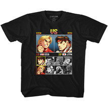 Street Fighter Ken Vs Ryu Kids T Shirt USA Versus Japan Player Select Ca... - $22.50