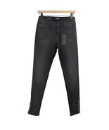 Dear John black joyrich studded zipper ankle moto skinny jeans 26 or 2 M... - $27.99