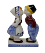 Elesva Hand Painted Vintage Holland Delft Blue Dutch Kissing Couple Figu... - €16,79 EUR