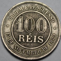Brazil 100 Reis, 1889~Free Shipping - $11.75
