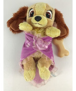Disney Park Babies Lady &amp; The Tramp Lady 12&quot; Plush Stuffed Blanket Wrap ... - $45.86 CAD