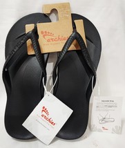 Archies Arch Support Thong BLACK LEATHER Flip Flops Sandal US Men 9 Wome... - $49.99