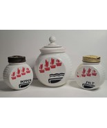 Fire King Vitrock Grease Jar, Salt &amp; Pepper Shakers VTG 1940&#39;s - $135.00