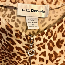 C.D. DANIELS Leopard Print Women’s Zippered Jacket 1X 100% Polyester Suede - £11.65 GBP