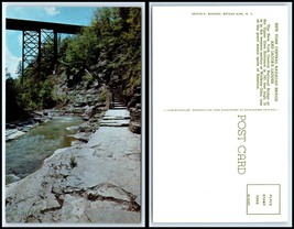 NEW YORK Postcard - Watkins Glen, NY Central Railroad Bridge &amp; Jacob&#39;s Ladder O3 - £2.35 GBP