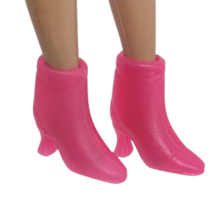 VINTAGE 1990's MATTEL BARBIE BRIGHT PINK SHORT ANKLE PLASTIC BOOTS HEELS... - $6.65