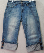 Earl Capri Jeans Womens Size 31 Blue Denim Cotton Pockets Flat Front Medium Wash - £12.34 GBP