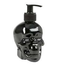 Gothic Black Skull Head Liquid SOAP Dispenser Plastic Reusable Scented H... - $12.84