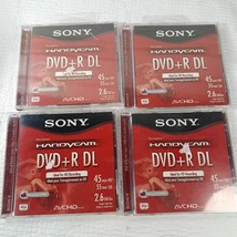 NEW Sony Handycam DVD+R DL blank DVDs SET 4 discs 2.6GB 45 HD/55 SD minutes - $59.00