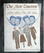 One More Tomorrow - A Warner Bros. Picture 1945 Sheet Music - £3.12 GBP