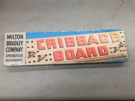 Vintage Milton Bradley Cribbage Board USA 4625-D Wooden Board Metal Pegs directi - $14.99