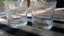 Vintage Makers Mark Christmas Argil Sweater Low Ball Whiskey Glasses 3.5&quot; - £30.66 GBP