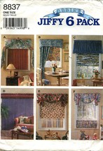 Simplicity Sewing Pattern 8837 Window Treatments Valance Swag Home Furnishings - $8.96