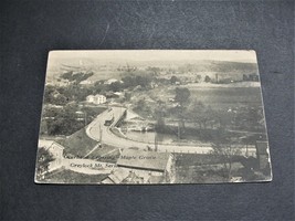 Overhead Crossing, Maple Grove,Mass.,Ben Franklin One cent-1910 Postcard. RARE. - £46.54 GBP