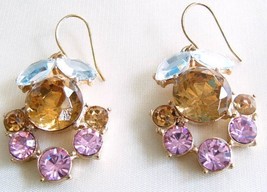 J Crew Heirloom Flora Crystal Earrings Gold Sparkle Wedding Bridesmaid P... - £18.33 GBP