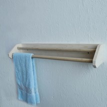 Wooden Wall Mounted Towel Rail Holder Rack Kitchen Solid Wood Pine Handmade - £19.33 GBP+