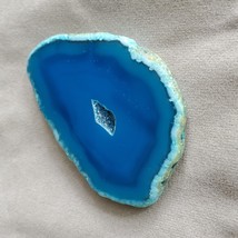 Agate Slices, Polished Geode Slice, Blue Purple Yellow, 2-3" polish stone decor image 2