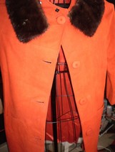 Preo-owned Vtg Orange Suede coat with Mink collar - $89.00