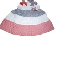 Blueberi Boulevard Girls Dress White Sundress Seersucker Patriotic 2t Toddler  - £13.51 GBP