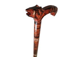 Unique walking stick, Handmade wooden cane, Orange lightweight walking s... - £70.82 GBP
