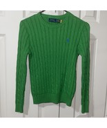 Polo Ralph Lauren Womens Cable Knit green Sweater blue Pony sz xs NEW $128 - $177.96 CAD
