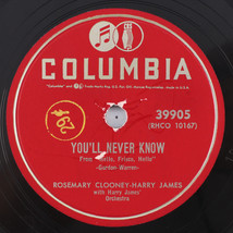 Rosemary Clooney - You&#39;ll Never Know / The Continental - 10&quot; 78 rpm Record 39905 - $19.62