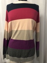 Caslon Women&#39;s Sweater Multicolor Striped Long Sleeved Wool Blend Size X... - £24.44 GBP