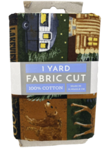 David Textiles 100% Cotton 1 Yard Camping Motif Cut Fabric NEW - £9.75 GBP