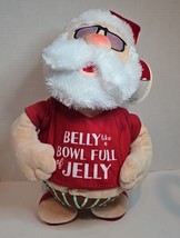 Christmas Gemmy plush dancing santa claus Belly bowl of jelly animated d... - $19.34