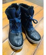 Sorel Women&#39;s Waterproof Faux Fur Boot Black Blue Size 8 Model NL2010-591 - $63.92 CAD