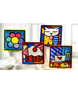 Romero Britto Square Side Plates Choice of 3  Rare Retired Collectible 8&quot; - £39.32 GBP