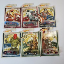 Set of 6 Hot Wheels Marvel Cars Ultron Iron Man Thor Loki Red Skull Cpt Am 2018 - £25.19 GBP