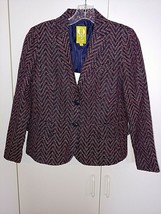 Q Mack Ladies Ls Lined 2-BUTTON BLAZER-2-NWT-NICE/SOFT-BLK/RED/WHITE-CUTE - £11.26 GBP