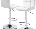 Monibloom Barstools Set Of 2, Sq\. Adjustable Pu Leather Bar Stools With - $112.96